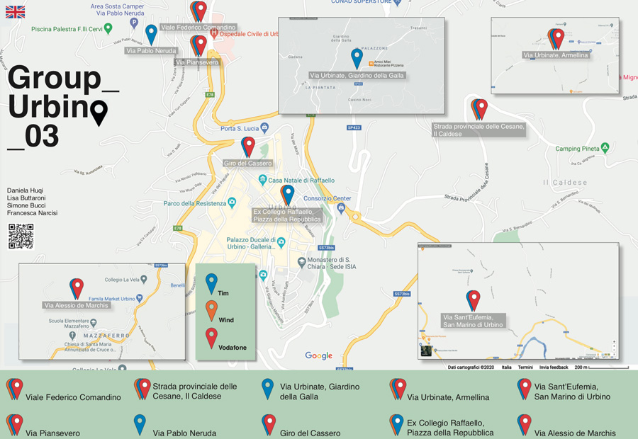 mapping infrstructures tourism urbino